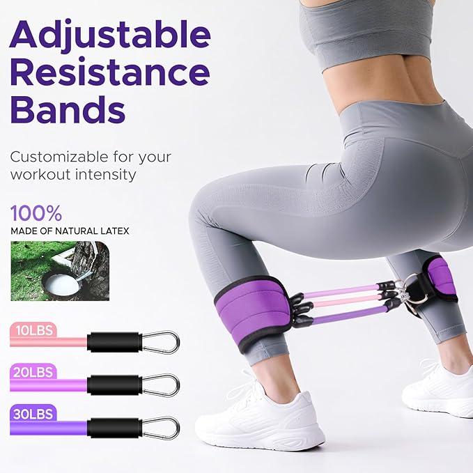 Pilates Ring Kit for Women, Pilates Equipment Accessories, Home Workout Set with Magic Circle, Mini Exercise Ball, Ankle Resistance Bands & Yoga Socks, for Fitness, Toning & Better Me Gifts