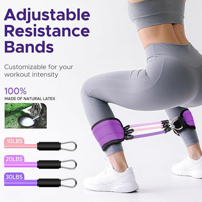 Pilates Ring Kit for Women, Pilates Equipment Accessories, Home Workout Set with Magic Circle, Mini Exercise Ball, Ankle Resistance Bands & Yoga Socks, for Fitness, Toning & Better Me Gifts