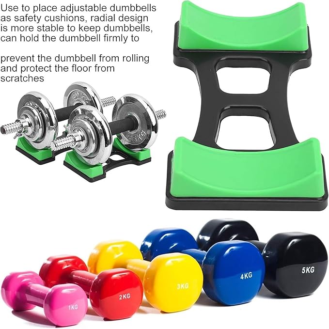 Dumbbell Bracket Mat, 1 Pair ABS Dumbbell Bracket Mat Universal Dumbbell Storage Frame Stand Floor Protection Holder Home Gym Equipment 7.6x3.9 in