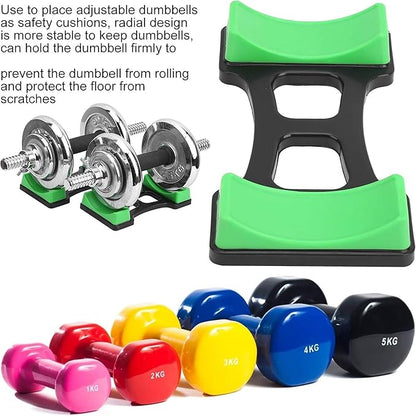 Dumbbell Bracket Mat, 1 Pair ABS Dumbbell Bracket Mat Universal Dumbbell Storage Frame Stand Floor Protection Holder Home Gym Equipment 7.6x3.9 in