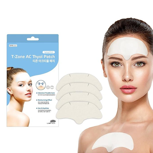 Forehead Pimple Patches – 4Pcs | Labottach Korean Skincare Hydrogel Soothing & Cooling Patch with Tea Tree Oil, Vitamin E | Refreshes Troubled Skin | Overnight Home Skincare