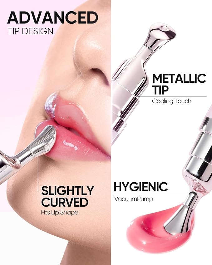 Hydrating Brightening Lip Serum, Smooth Tinted Lip Stain, Plumping Lip Gloss with Polypeptide Squalane, Moisturizing Balms, Brighten Dark Lips, Korean Beauty Makeup (05 Peach Rose)