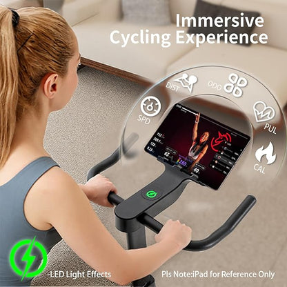 YESOUL Exercise Bike for Home – Stationary Bike with Stable Triangle Frame, Silent Magnetic Resistance, 300 lbs Capacity, Dual-Stage Drive & Alloy Flywheel, Smart APP with Scenic & Live Classes