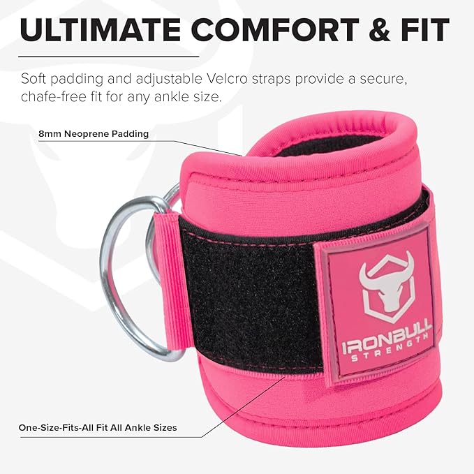 Women's Ankle Strap for Cable Machines & Resistance Bands: Gym & Home Workout Cuff Attachment for Leg Extensions, Kickbacks, Hip Abductors - Booty Exercises
