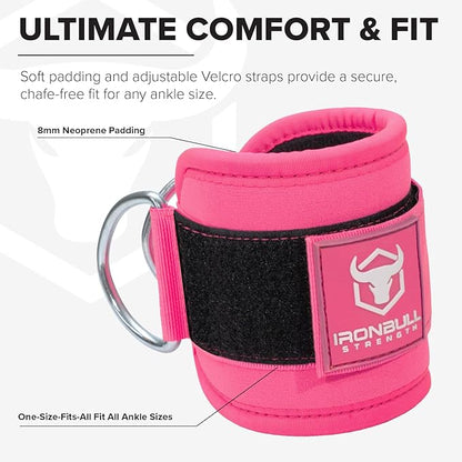 Women's Ankle Strap for Cable Machines & Resistance Bands: Gym & Home Workout Cuff Attachment for Leg Extensions, Kickbacks, Hip Abductors - Booty Exercises