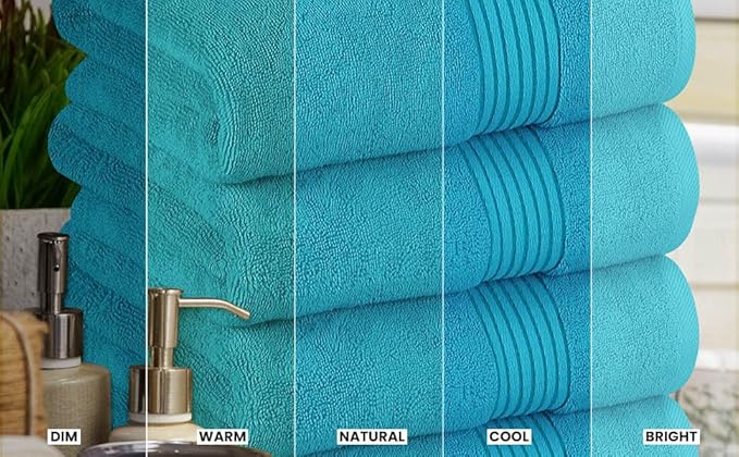 Utopia Towels 4 Pack Bath Towels Set, 27 by 54 Inches, 100% Ring Spun Cotton, Quick Dry, Highly Absorbent, Soft Feel Towels, Perfect for Daily Use, Turquoise