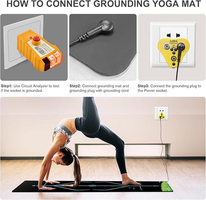 Grounding Yoga Mat, 72x24inch, Earthing Sleep Pad for Physical Therapy, Exercise & Workout Non Slip Mat, Reduce Anxiety and Improve Sleep