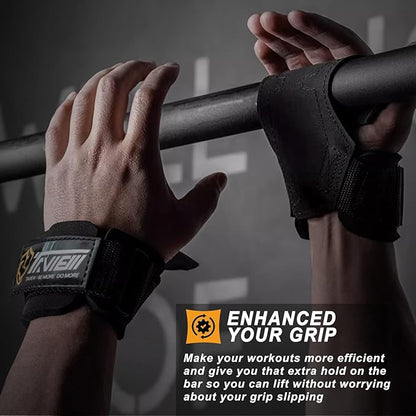 Wrist Straps for Weightlifting for Maximum Grip Support - Lifting Deadlift Strap & Weight Lifting Grips Gloves for Working Out Pull Up Deadlifting & Shrugs