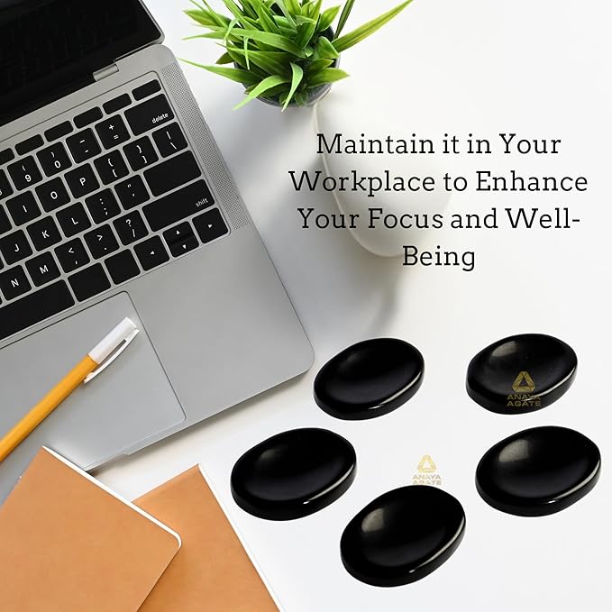 Black Obsidian Worry Stones – Crystal Thumb Worry Stone for Anxiety, Stress – Relaxing and Soothing Balance Stones for Meditation, Stress Relief – Healing Stones and Crystals for Men and Women