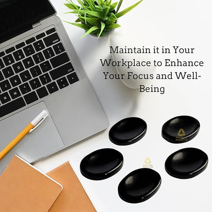 Black Obsidian Worry Stones – Crystal Thumb Worry Stone for Anxiety, Stress – Relaxing and Soothing Balance Stones for Meditation, Stress Relief – Healing Stones and Crystals for Men and Women