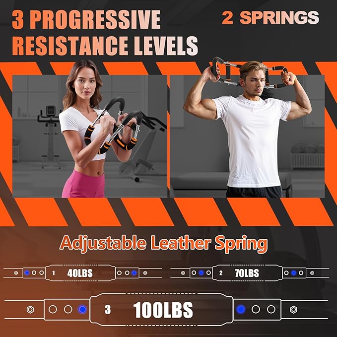 2025 Pro Twister Arm Trainer, Adjustable Power Twister Bar, Chest Shoulder Arm Workout Equipment, Portable Detachable Upper Body Fitness Machine for Home & Gym