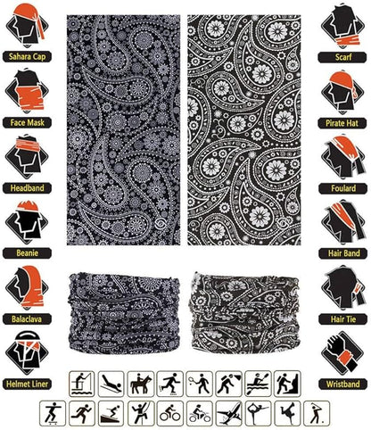 Headband Neck Gaiter Head Wrap Headwear Face Mask Magic Scarf Bandana for Men and Women