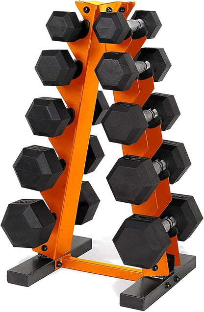 WF Athletic Supply Dumbbell Rack, 5-Tier A-Frame Dumbbell Rack for Dumbbell Storage, Color Options Available in Black/White/Green/Yellow/Red/Pink/Orange & Blue