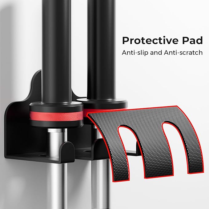 Barbell Wall Holder,Single Barbell wall Mount Hanger,Garage Gym Bar Wall Rack,Vertical Olympic Hanger wall Mount Rack,Space Saving Gym Accessory,Holds Under 33mm Bar Size(Black)
