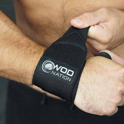 WOD Nation Wrist Wraps for Weightlifting & Strength Training – Professional Gym Straps w/Thumb Loop for Men & Women