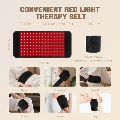 Red Light Therapy for Body, Heating Pad Belt, 660nm & 850nm Red Light Near Infrared Heated Therapy Wrap for Lower Back Legs Arms, Mothers Day Gifts, Birthday Gifts for Women Men Mom