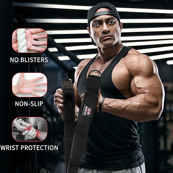 Seektop Tricep Rope Cable Attachment, Tricep Pull Down Attachment, Multi Workout Tricep Pull Down Rope for Triceps Push Downs, Bicep Curls, Crunches, Facepulls, Perfect for Professional Gym