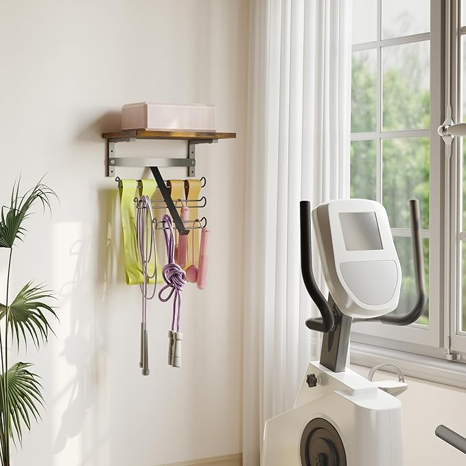 TJ.MOREE Resistance Rack Band Storage Hanger with Shelf Gym Equipment Organizer, Storage Rack for Home Gym