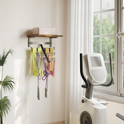 TJ.MOREE Resistance Rack Band Storage Hanger with Shelf Gym Equipment Organizer, Storage Rack for Home Gym