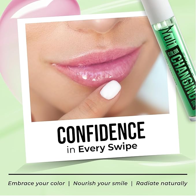 The Beauty Spy Yuli Color Changing Lip Oil - Korean Fruit Lip Gloss - pH-Reactive Formula with Argan Oil, Squalane, Shea Butter - Hydrate & Soften Lips, Glass Shine Effect (Green Plum)