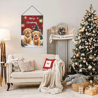 Christmas Dog Garden Flag 12x18 In Double Sided Yard Flags Lawn Sign Decor No Flagstand