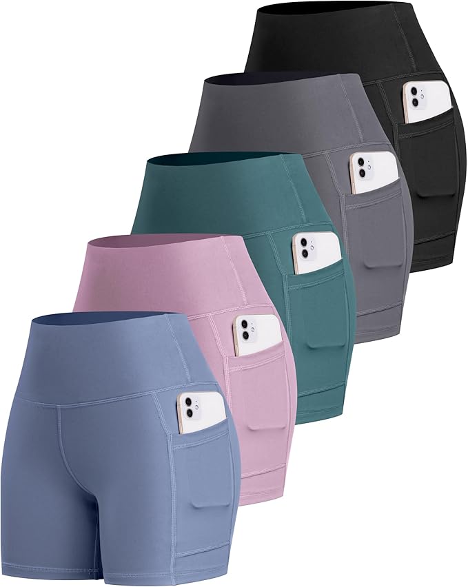 LZYVOO Biker Spandex Shorts Women, High Waisted Tummy Control Workout Yoga Shorts with Pockets