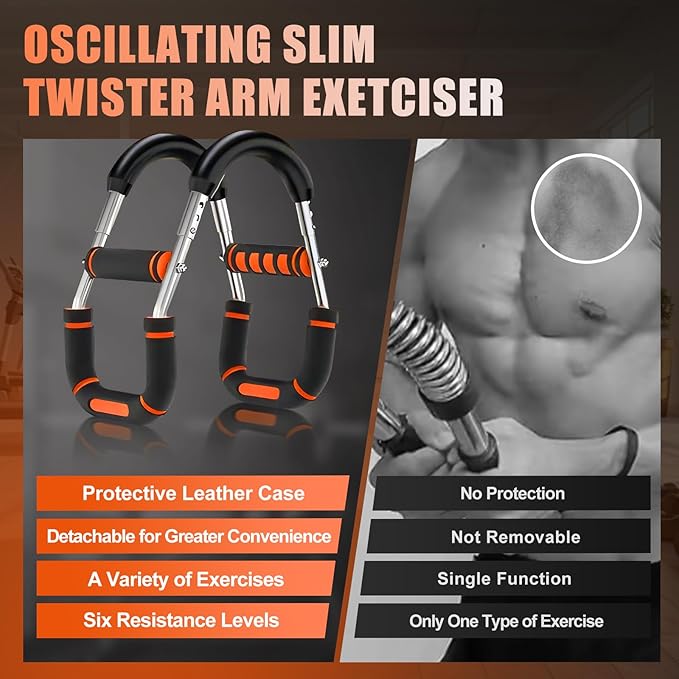 2025 Pro Twister Arm Trainer, Adjustable Power Twister Bar, Chest Shoulder Arm Workout Equipment, Portable Detachable Upper Body Fitness Machine for Home & Gym