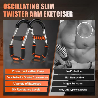 2025 Pro Twister Arm Trainer, Adjustable Power Twister Bar, Chest Shoulder Arm Workout Equipment, Portable Detachable Upper Body Fitness Machine for Home & Gym