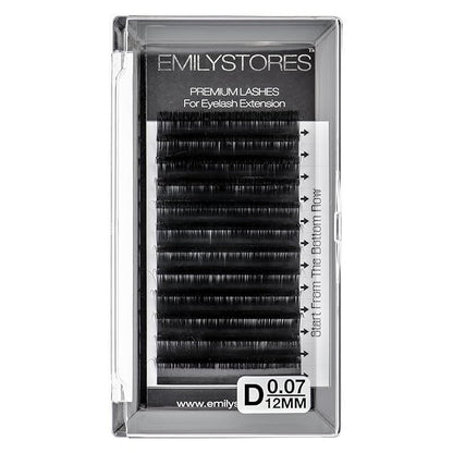 Eyelash Extensions 0.07mm Thickness D Curl Length 12mm Single Size Rapid Volume Eyelash For Lash Extensions, Easy Fan Blooming Flower Lashes, Self Fanning Lashes, (0.07,D,12mm)