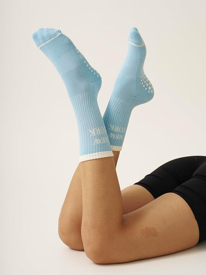 Crew Half Calf Grip Socks, Cutest Fruits Pilates Socks, Ruffle socks, Non-Slip, Barre Yoga Fitness