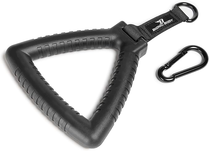 Bionic Body Tri-Grip Single Handle with Carabiner Clip Workout Resistance Tube Accessory BBTG-005, 2.50 x 7.00 x 8.00 inches