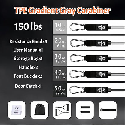 Heavy Resistance Bands Serious Steel Workout Bands - Multi-Functional Adjustable Detachable High Elasticity Non-Slip Durable for Full-Body Workout Home Gym Outdoor Exercise Men Women