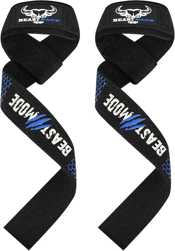 BEAST RAGE Lifting Wrist Straps for Weightlifting, Weight Lifting Straps Gym Grip Power Workouts Lifting Straps Padded Cotton Men Women Wrap Lift Deadlift Straps Hard Pull Exercise