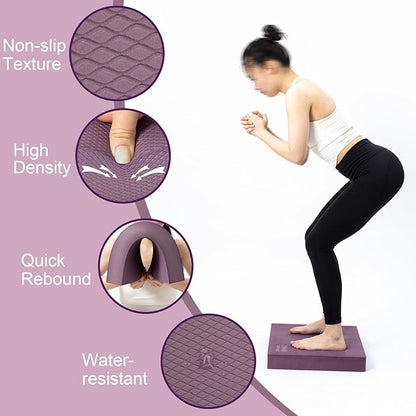 StrongTek Extra Wide Foam Balance Pad for Physical Therapy, 19" X 15.8" X 2.4", High-Density TPE Foam Pad for Exercise, Enhanced Stability, Core Strength, Non-Slip & Water-Resistant, for Fitness, Yoga