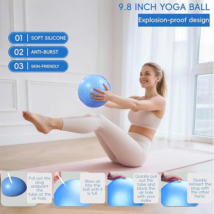 KABCON Pilates Equipment Essentials Set for Women at Home with Complete User Guide,13” Pilates Ring,9.8” Exercise Ball,Resistance Bands,Yoga Socks,Yoga Strap,13/14/16-Pcs Starter Workout Set