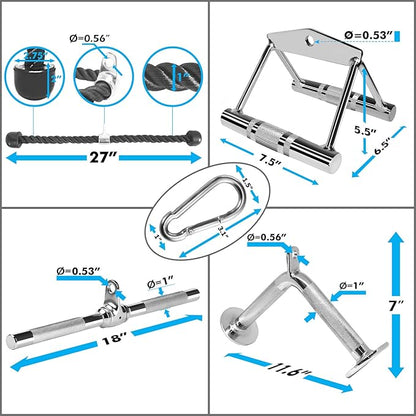 A2ZCARE Cable Machine Accessories for Weight Lifting, LAT Pull Down Attachment, Cable Attachments for Gym