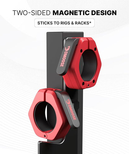 DMoose Fitness Barbell Clips 2 Inch (Pair) - Quick Release Olympic Barbell Clamps & Collars with Anti Slip TRP Grip for Secure Weightlifting and Powerlifting - Weight Clips for Bars at Home or Gym