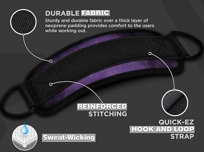 RDX Ankle Straps for Cable Machines – 7MM Neoprene Padded 10"x4" Adjustable Gym Cuffs with Dual D-Rings – Weight Attachments for Wrist Glutes Leg Kickbacks Hip Abduction Strength Workouts – Men Women