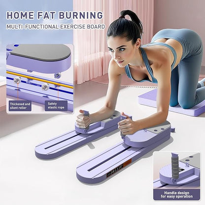 2025 Upgrated Pilates Board, Portable Pilates Reformer with Two Groups Resistance Band and Counter, Multi-Function Abdominal Pilates Board for Home, Suitable for Women's Full-Body Workouts