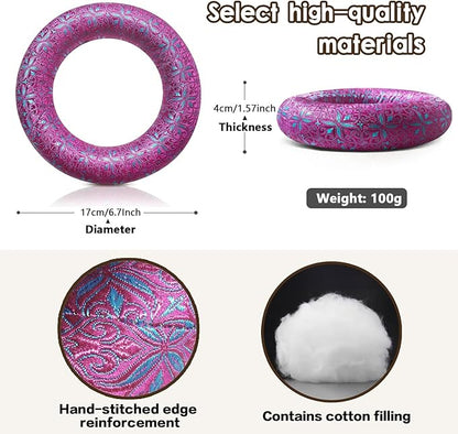 Singing Bowl Cushion for Tibetan Singing Bowls, Handmade Silk Brocade Round Cushion Pillow for Sound Healing and Crystal Sound Bowls Accessories(DeepMagenta,6.7 Inch)