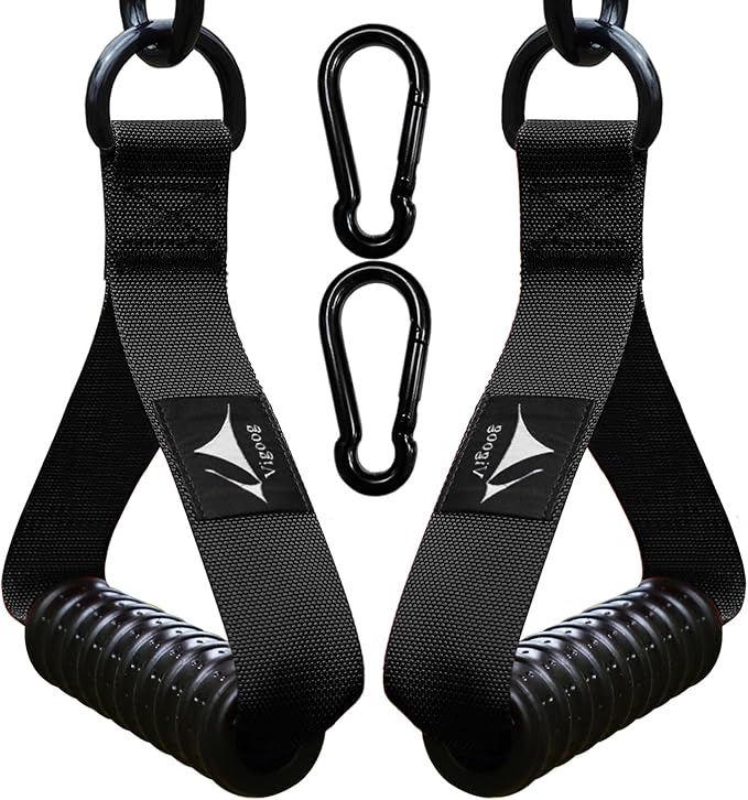 Heavy Duty Gym Exercise Handles Attachment for Cable Machine,Resistance Band,Pulley System Fitness Workout Equipment, with Elastic Rubber Grip