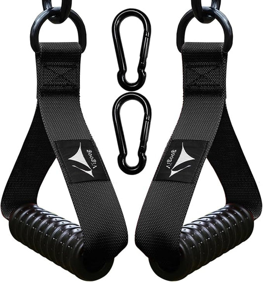 Heavy Duty Gym Exercise Handles Attachment for Cable Machine,Resistance Band,Pulley System Fitness Workout Equipment, with Elastic Rubber Grip