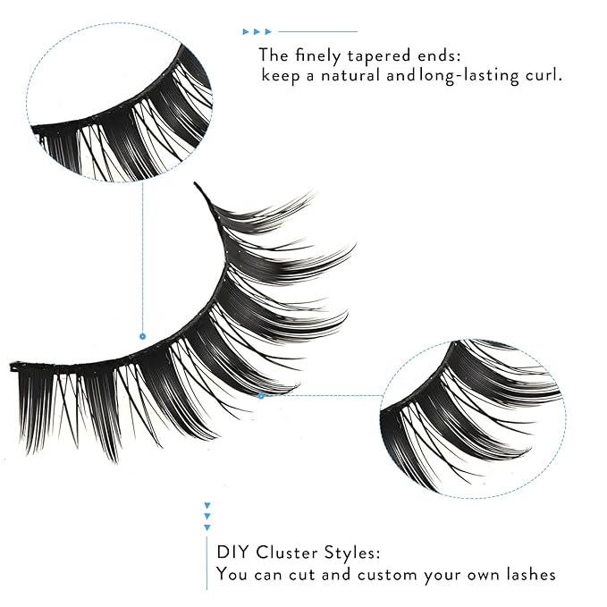 Manga Lashes Anime False Eyelashes Cat Eye Lash Strips Manhua Eye Lashes Natural Look Doll Spike Wispy Fake Mink Lashes Fluffy Eyelash Pack 8 Pairs 8-15mm Short Manhwa Pestañas for Women