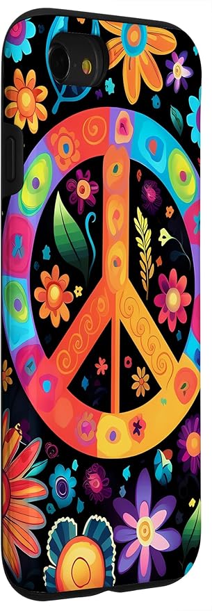 iPhone SE (2020) / 7 / 8 Peace Sign Hippie Floral Case