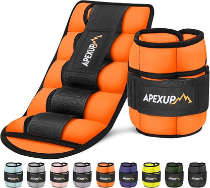 APEXUP 10lbs/Pair Adjustable Ankle Weights for Women and Men, Modularized Leg Weight Straps for Yoga, Walking, Running, Aerobics, Gym