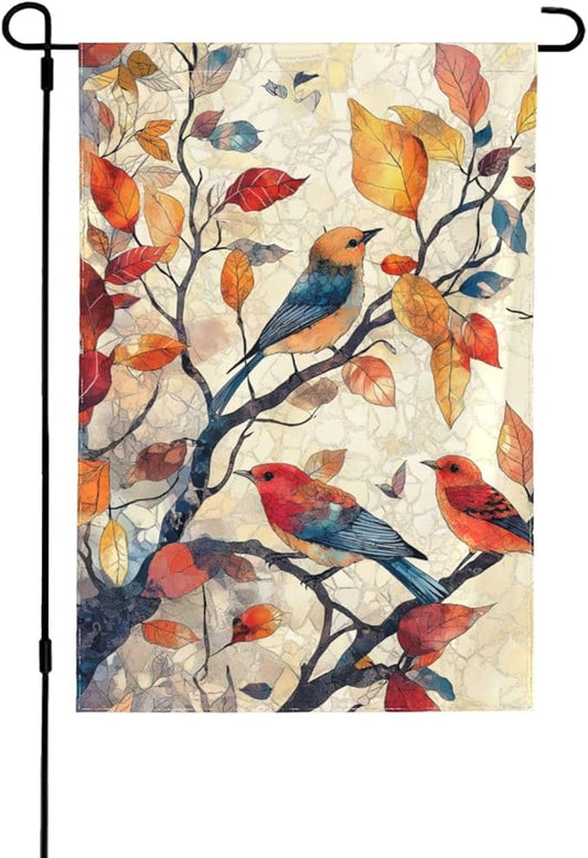 Birds Garden Flag 12x18 In Double Sided Yard Flags Lawn Sign Decor No Flagstand