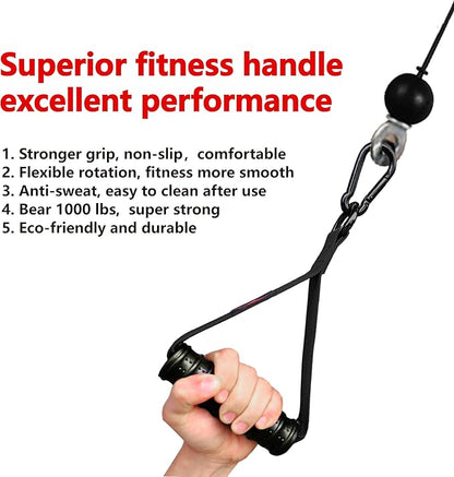 Heavy Duty Gym Exercise Handles Attachment for Cable Machine,Resistance Band,Pulley System Fitness Workout Equipment, with Elastic Rubber Grip