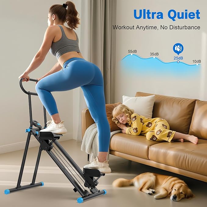 Stair Stepper for Home Gym,Folding Vertical Climber Cardio Exercise Machine,Stair Climber for Full Body Workout with Adjustable Handlebar for Women & Men
