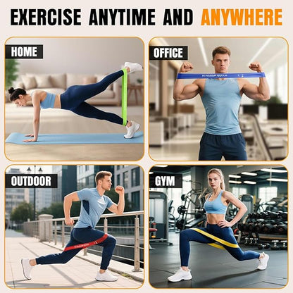 Resistance Bands for Working Out, Exercise Bands Resistance Bands Set with 5 Resistance Levels, Latex Loop Bands for Women Men, Workout Bands for Legs, Glutes, Strength Training, Yoga, Home Gym