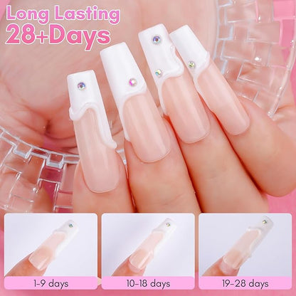 Makartt 3D Nail Gel for Nail Art: No Wipe 15g White Sculpting Molding Candy Craving Gel Polish Rhinestone Nails Charm Glue Decoration Manicure Designs (Whiteout Wonder)